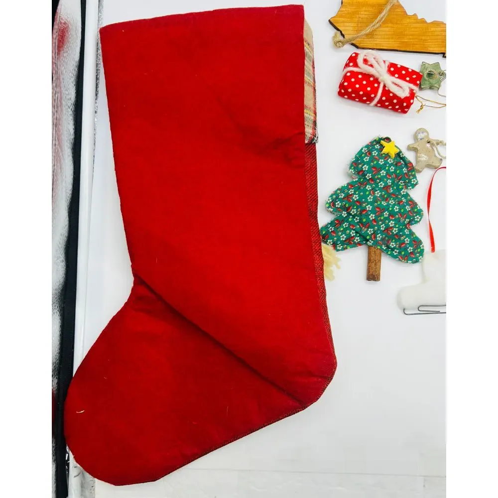 Christmas Tree‎ Ornaments Lot Vintage Homemade Stocking Decoration 80s Snowman